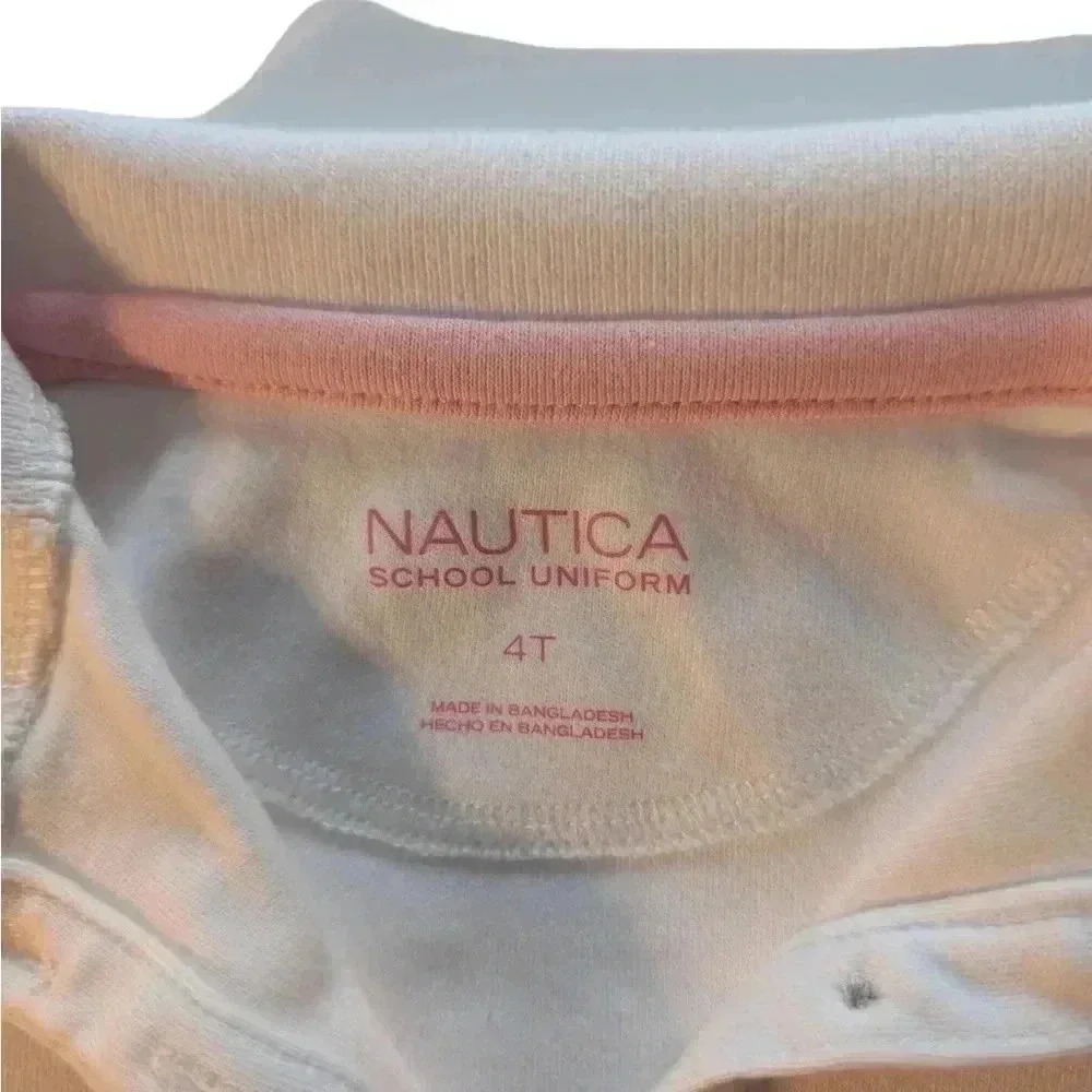Nautica White Polo Girls Short Sleeves Special Occasion Play T-Shirt SZ 4T - Picture 4 of 4